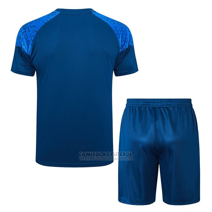 Fato de Treino Olympique Marsella Manga Curta 2023-2024 Azul - Calcas Curta